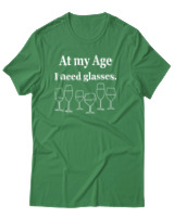 T-Shirt Αντρικό - At My Age I Need Glasses - Color Thumbnail Πράσινο