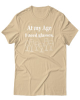 T-Shirt Αντρικό - At My Age I Need Glasses - Color Thumbnail Μπεζ
