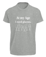 T-Shirt Fit Αντρικό - At My Age I Need Glasses - Color Thumbnail Γκρι Μελανζέ