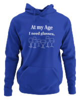 Φούτερ με κουκούλα Γυναικείο - At My Age I Need Glasses - Color Thumbnail Μπλε Ρουά
