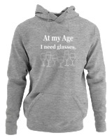 Φούτερ με κουκούλα Γυναικείο - At My Age I Need Glasses - Color Thumbnail Γκρι Μελανζέ