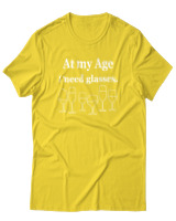 T-Shirt  Γυναικείο - At My Age I Need Glasses - Color Thumbnail Κίτρινο Χρυσό