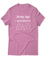 T-Shirt  Γυναικείο - At My Age I Need Glasses - Color Thumbnail Ροζ