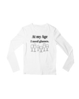 Μακρυμάνικο Μακό Παιδικό - At My Age I Need Glasses - Color Thumbnail 'Ασπρο