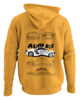 Φούτερ με κουκούλα - Audi R8 - Color Thumbnail Κίτρινο Χρυσό