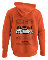 Φούτερ με κουκούλα - Audi R8 - Color Thumbnail Orange