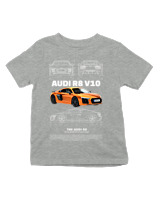 T-Shirt  Παιδικό - Audi R8 V10 - Color Thumbnail Γκρι Μελανζέ