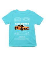 T-Shirt  Παιδικό - Audi R8 V10 - Color Thumbnail Οινοπνευματί