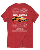 T-Shirt Unisex - Audi R8 V10 - Color Thumbnail Κόκκινο