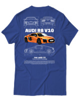 T-Shirt Unisex - Audi R8 V10 - Color Thumbnail Μπλε Ρουά