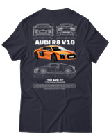 T-Shirt Unisex - Audi R8 V10 - Color Thumbnail Σκούρο Μπλε