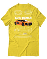 T-Shirt Unisex - Audi R8 V10 - Color Thumbnail Χρυσό Κίτρινο