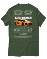 T-Shirt Unisex - Audi R8 V10 - Color Thumbnail Κυπαρισσί