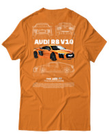 T-Shirt Unisex - Audi R8 V10 - Color Thumbnail Πορτοκαλί