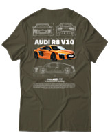 T-Shirt Unisex - Audi R8 V10 - Color Thumbnail Χακί