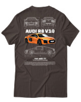 T-Shirt Unisex - Audi R8 V10 - Color Thumbnail Καφέ
