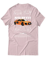 T-Shirt Unisex - Audi R8 V10 - Color Thumbnail Απαλό Ροζ