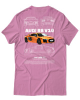 T-Shirt Unisex - Audi R8 V10 - Color Thumbnail Ροζ