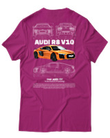 T-Shirt Unisex - Audi R8 V10 - Color Thumbnail Φουξια