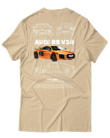 T-Shirt Unisex - Audi R8 V10 - Color Thumbnail Μπεζ