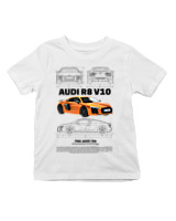 T-Shirt  Παιδικό - Audi R8 V10 - Color Thumbnail 'Ασπρο