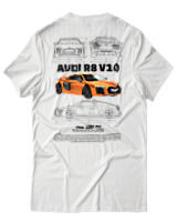 T-Shirt Unisex - Audi R8 V10 - Color Thumbnail Άσπρο