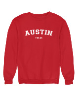 Φούτερ χωρίς κουκούλα Γυναικείο - Austin - Color Thumbnail Κόκκινο