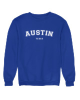 Φούτερ χωρίς κουκούλα Γυναικείο - Austin - Color Thumbnail Μπλε Ρουά