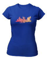 T-Shirt Στενή Γραμμή Γυναικείο - Austin Texas - Color Thumbnail Μπλε Ρουά