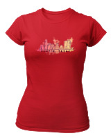 T-Shirt Στενή Γραμμή Γυναικείο - Austin Texas - Color Thumbnail Κόκκινο