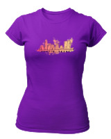 T-Shirt Στενή Γραμμή Γυναικείο - Austin Texas - Color Thumbnail Σκούρο Μωβ