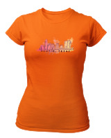 T-Shirt Στενή Γραμμή Γυναικείο - Austin Texas - Color Thumbnail Πορτοκαλί