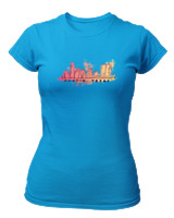 T-Shirt Στενή Γραμμή Γυναικείο - Austin Texas - Color Thumbnail Τιρκουάζ