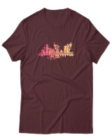 T-Shirt  Γυναικείο - Austin Texas - Color Thumbnail Μπορντό