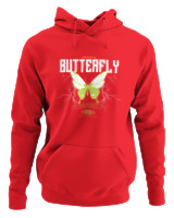 Φούτερ με κουκούλα Αντρικό - Authentic Butterfly - Color Thumbnail Κόκκινο