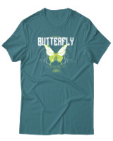 T-Shirt Αντρικό - Authentic Butterfly - Color Thumbnail Μπλε Πράσινο
