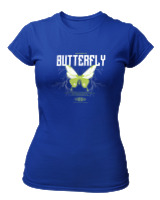 T-Shirt Στενή Γραμμή Γυναικείο - Authentic Butterfly - Color Thumbnail Μπλε Ρουά