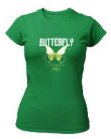 T-Shirt Στενή Γραμμή Γυναικείο - Authentic Butterfly - Color Thumbnail Πράσινο