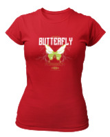 T-Shirt Στενή Γραμμή Γυναικείο - Authentic Butterfly - Color Thumbnail Κόκκινο