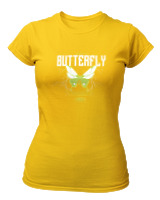 T-Shirt Στενή Γραμμή Γυναικείο - Authentic Butterfly - Color Thumbnail Χρυσό Κίτρινο