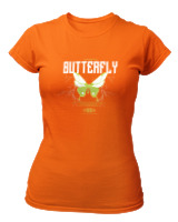 T-Shirt Στενή Γραμμή Γυναικείο - Authentic Butterfly - Color Thumbnail Πορτοκαλί