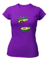 T-Shirt Στενή Γραμμή Γυναικείο - Avocando - Color Thumbnail Σκούρο Μωβ