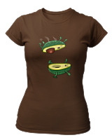 T-Shirt Στενή Γραμμή Γυναικείο - Avocando - Color Thumbnail Καφέ