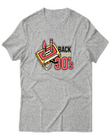 T-Shirt Unisex - Back To The 90s - Color Thumbnail Γκρι Μελανζέ