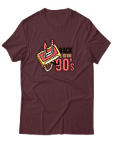 T-Shirt Unisex - Back To The 90s - Color Thumbnail Μπορντό