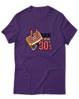 T-Shirt Unisex - Back To The 90s - Color Thumbnail Σκούρο Μωβ
