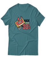 T-Shirt Unisex - Back To The 90s - Color Thumbnail Μπλε Πράσινο