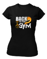 T-Shirt Στενή Γραμμή Γυναικείο - Back To The Gym - Color Thumbnail Μαύρο