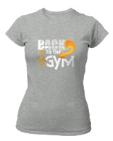 T-Shirt Στενή Γραμμή Γυναικείο - Back To The Gym - Color Thumbnail Γκρι Μελανζέ