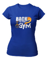T-Shirt Στενή Γραμμή Γυναικείο - Back To The Gym - Color Thumbnail Μπλε Ρουά